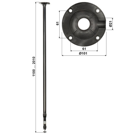 Uchwyt sufitowy / teleskopowy - BR-100x200-B
